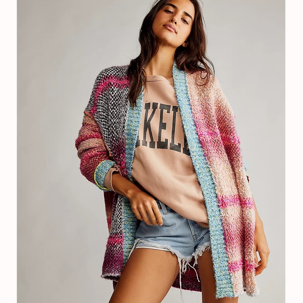 Free People Multicolor Knit Cardigan